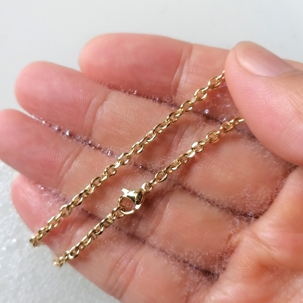 Tornozeleira em aço inoxidável ouro 18k para mulheres, sandálias impermeáveis, corrente de tornozelo descalço, alta polida, charme estilo os, 9 a 11 ", 23 a 28cm