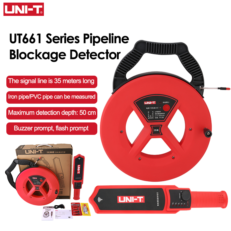Detector de bloqueo UNI-T UT661A UT661B, buscador de tuberías de hierro de PVC, escáner de pared, instrumentos eléctricos impermeables IP67