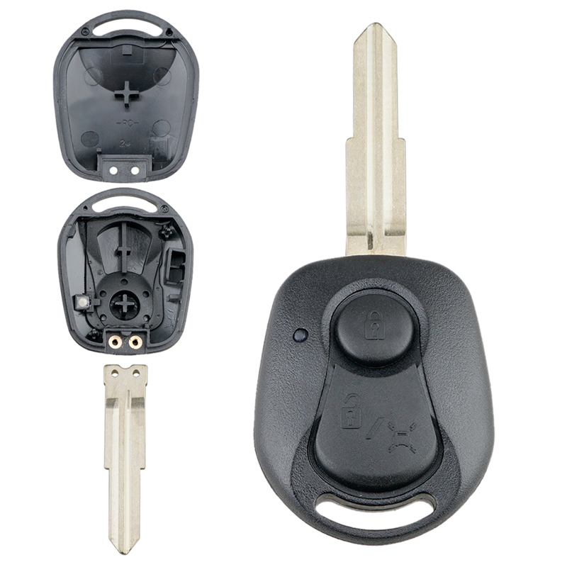 Funda para mando a distancia de coche de 2 botones, carcasa de repuesto para mando a distancia compatible con SSANGYONG ACTYON KYRON REXTON, nuevo