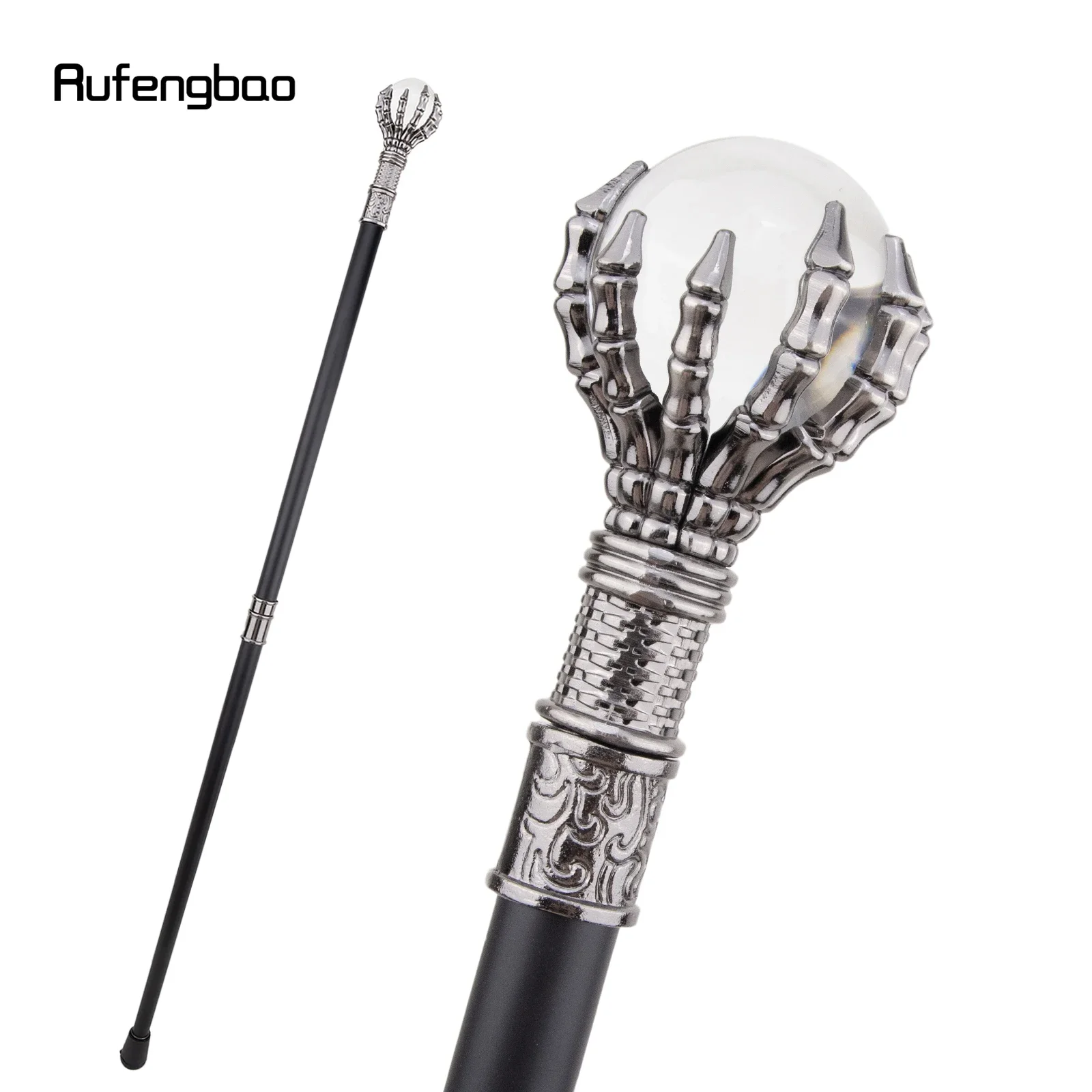 Transparante Glazen Bal Steampunk Wandelstok Mode Decoratieve Wandelstok Gentleman Luxe Crosier Knop Wandelstok 93Cm