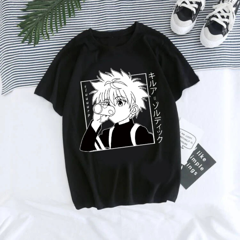 Футболка Anime Hunter X Hunter Japan Manga Hisoka Killua Zoldyck Kawaii Забавные футболки Kurapika Devil Eye Футболки с короткими рукавами