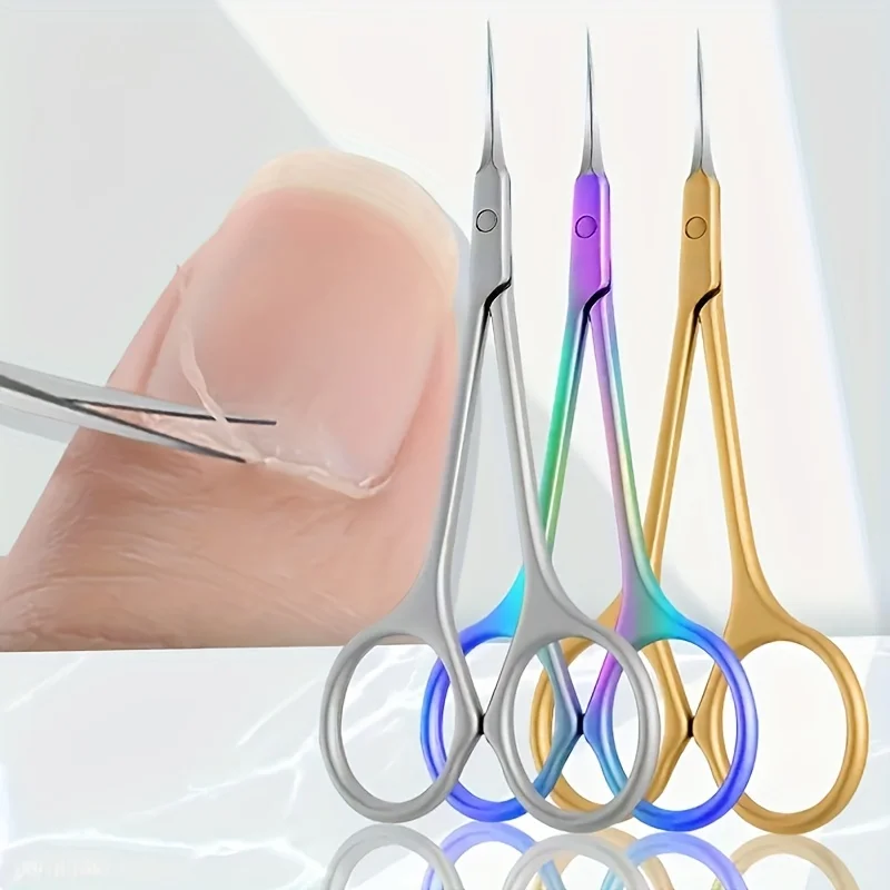 Nagelhautschere, professionelle Maniküre, kleine Schere, Entferner abgestorbener Haut für Nägel, Kunst, Nagelhautschneider aus Edelstahl!