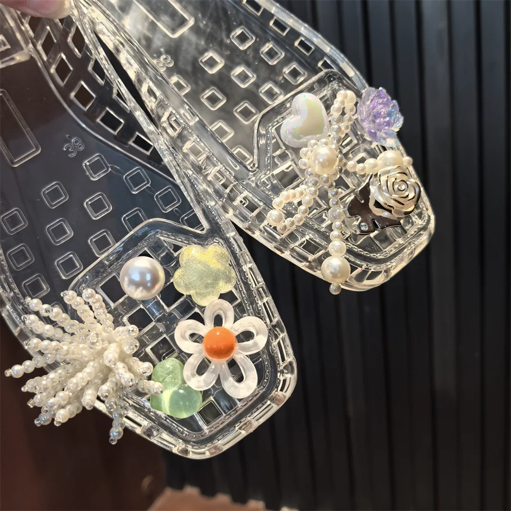 Set di decorazioni per scarpe in cristallo alla moda - Perline Fiore Perla Fiocco Ciondoli con paillettes Accessori staccabili fai-da-te per scarpe 1 kit completo