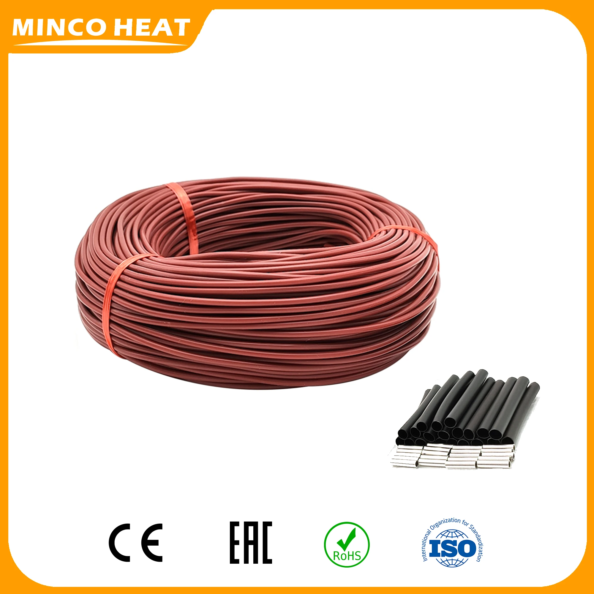 Minco Heat 12K 5-200 Meters 33ohm/m Carbon Fiber Heating Cable Infrared Warm Floor Red Russian Warehouse with Insulation Kits