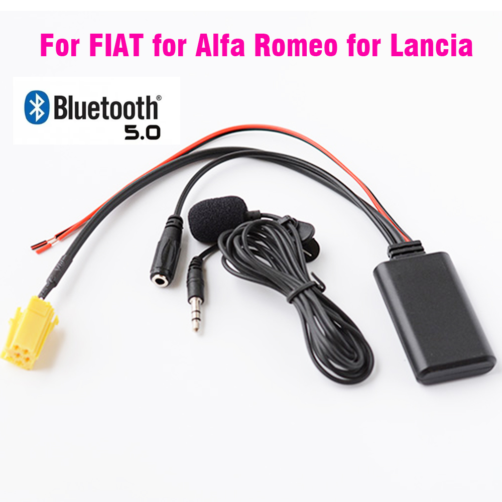 Samochodowy adapter bluetooth 5.0 AUX Bezprzewodowy mikrofon radiowy stereo 6pin do FIAT 500 Grande Punto Fiorino do LANCIA Musa ALFA ROMEO