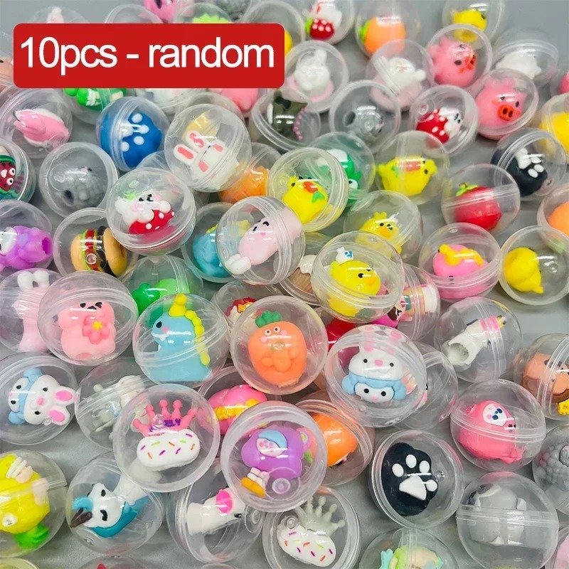 32mm透明ツイストエッグ ミニクレーンゲーム用おもちゃアクセサリー 可愛い動物ぬいぐるみ人形 キッズアーケードクレーンゲームギフト
