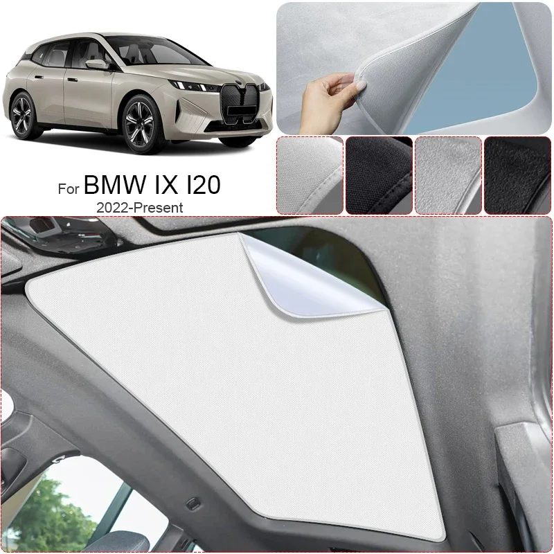 Samochodowa zamszowa tkanina anty-UV z elektrostatyczną adsorpcją, osłona przeciwsłoneczna na szyberdach do BMW IX I20 2022-obecnie, izolacja termiczna, akcesorium do świetlika.