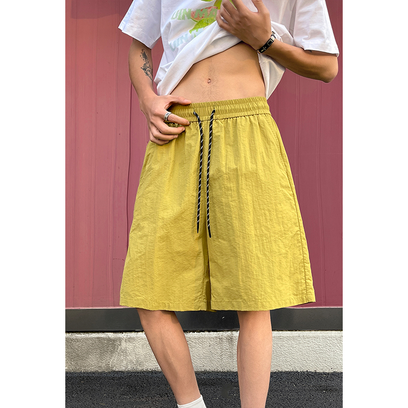 Pantalones Cortos Anchos Vintage Lavados para Hombre, Tallas Grandes M-XXXXXL, Estilo Urbano Japonés, Holgados, con Cordón, Verano 2026