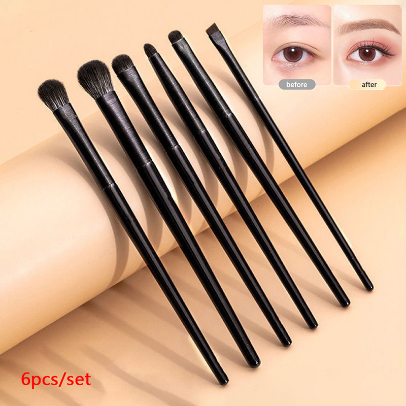 Ensemble de pinceaux de maquillage professionnels pour les yeux, contour doux, fard à barrage, eye-liner, pinceau pour les yeux, beauté du visage pour femme, outil cosmétique, 6 pièces