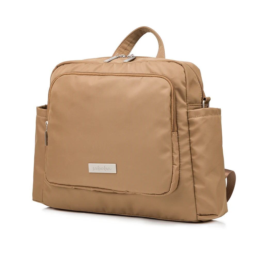 Soboba 2023 novos sacos de fraldas para mãe à prova dwaterproof água grande capacidade sólida poliéster mochilas saco viagem para bebê recém-nascido