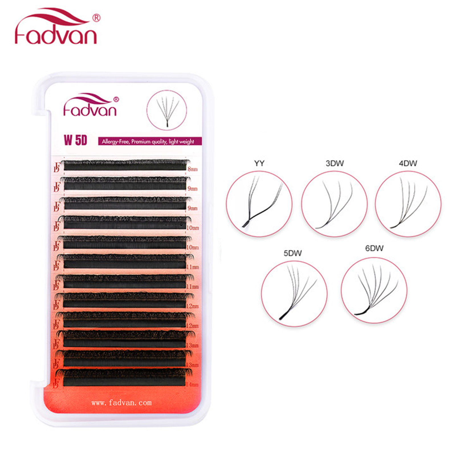 FADVAN YY/3D/4D/5D/6D pestañas en forma de W M/C/D rizo prefabricado volumen Fans pestañas postizas de visón volumen brasileño pestañas YY suaves naturales