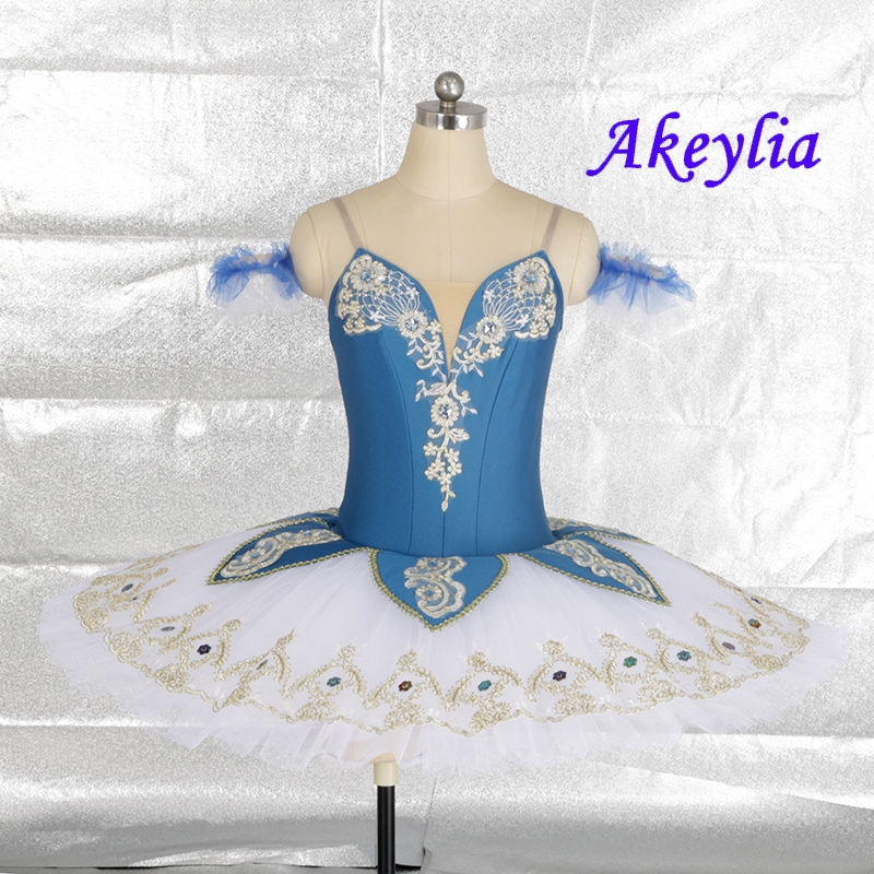 Akeylia-tutú de La Bella Durmiente, traje de baile de grupo clásico, pájaro azul brumoso, 7 capas, 20095
