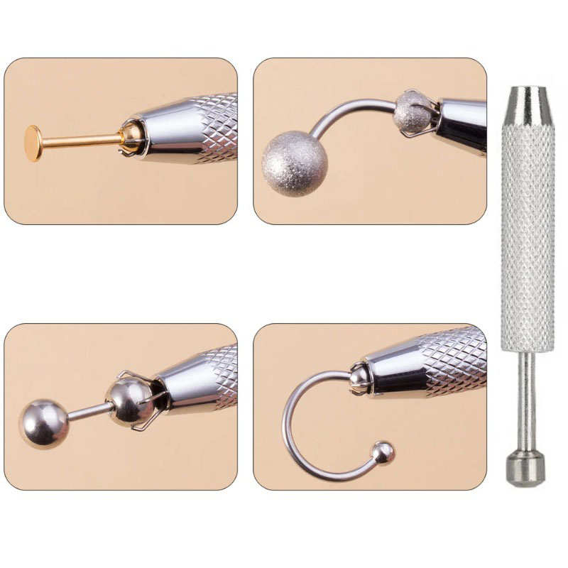 Suporte de contas de quatro garras, ferramenta de captação, pedras preciosas de diamante, pinça, coletor, piercing corporal, ferramenta de caneta, 1 peça