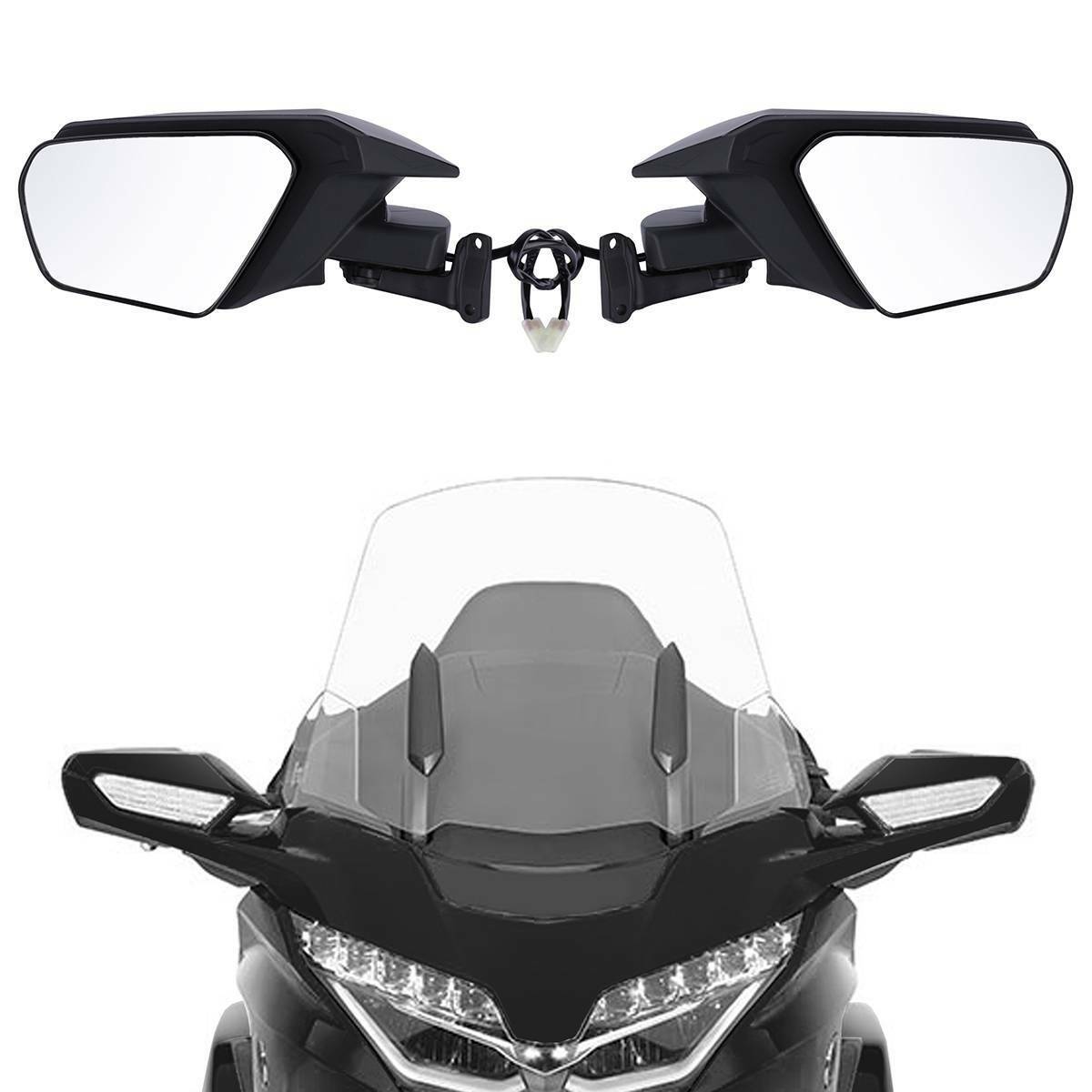Rétroviseur de moto avec clignotant LED, lentille transparente pour Honda GoldOOGL1800 2018 2019 2020 2021 2022 2023