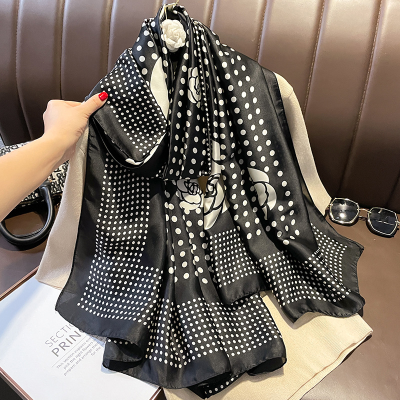 Espanha Moda Marca Mulheres Lenço De Seda Luxo Floral Mancha Pashmina Xales e Wraps Foulard Femme Bufandas Praia Hijab 180*90Cm