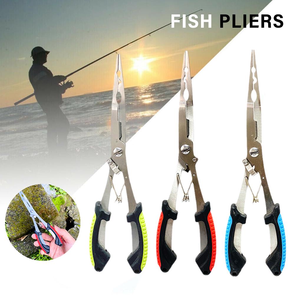 Alicate de peixe ergonômico antiderrapante de alta resistência multifuncional corte linha de pesca amarrado ganchos alicate equipamento de pesca