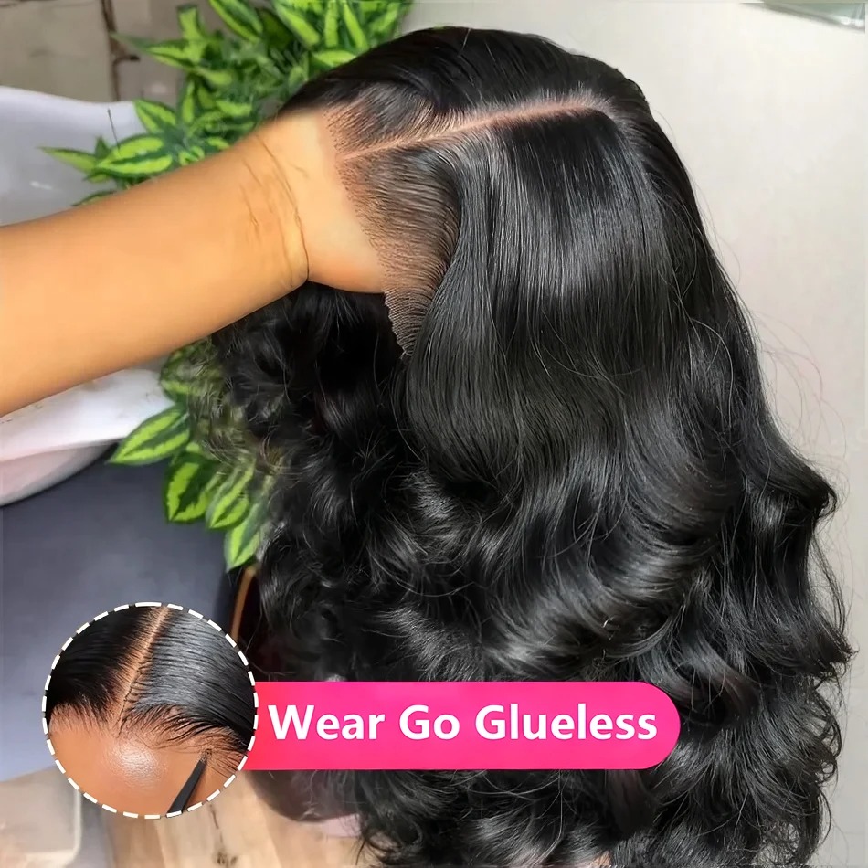 Parrucca Body Wave senza colla in capelli umani, con chiusura in pizzo 6x4, 5x5, 9x6, 7x5 e frontale in pizzo 13x4, 13x6, 360, 100% capelli umani