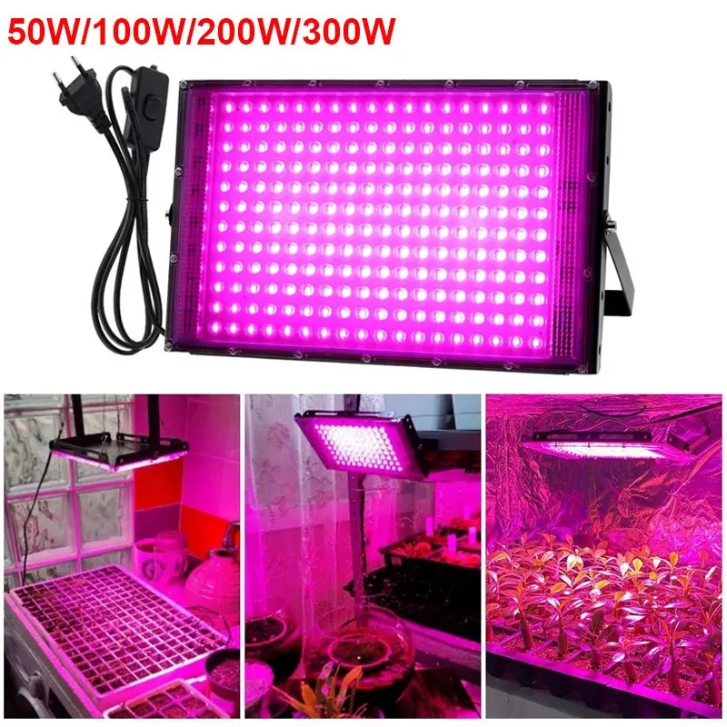 Lampe pour plantes Led à spectre complet, 220V 50W 100W 200W 300W, lampe Phyto pour serre, éclairage de croissance de plantes hydroponiques