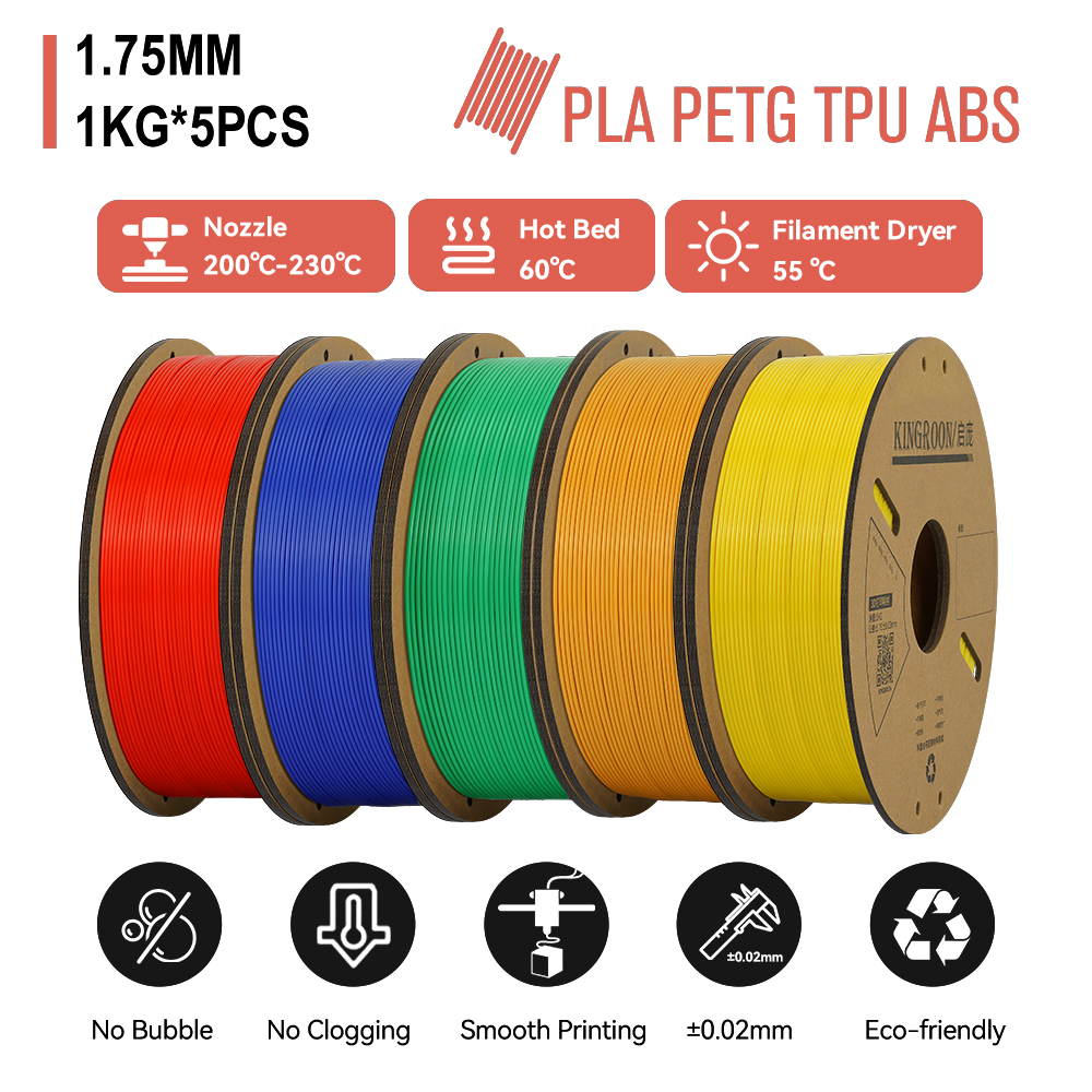 Filament ABS 5KG PLA PETG TPU 1.75mm 1KG bobine de Filament Filament d'imprimante 3D pour imprimante 3D