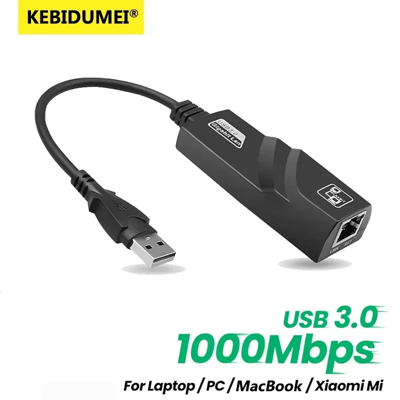 Wired USB 3.0 To Rj45 Lan Ethernet Adapter 10/100/1000Mbp Type C Gigabit Ethernet Network Cable for PC Xiaomi MiBox Network Card