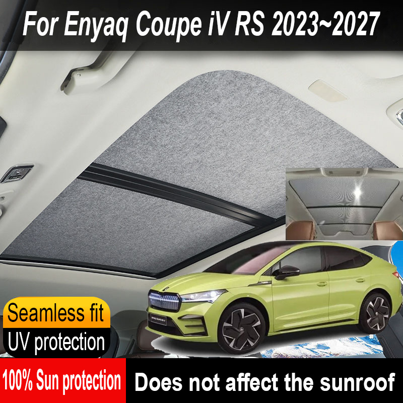Auto-Sonnenschutzrollo für Enyaq Coupe IV RS 2023~2027 2026 25 – Anti-UV, elektrostatische Adsorption, Himmelsvorhang, Sonnenschutz
