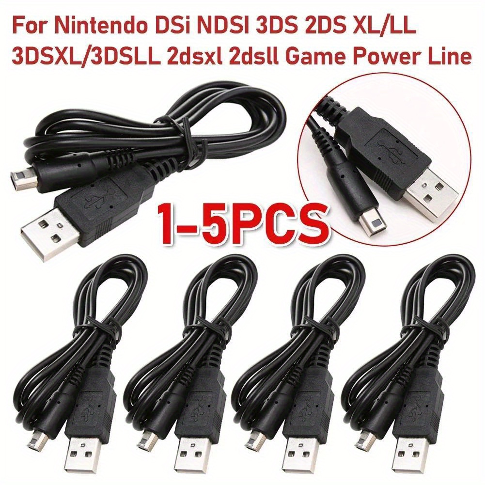 5本入り USB充電ケーブル 充電データ同期コード ニンテンドーNDSI 3DS 2DS XL/LL New 3DSXL/3DSLL 2dsxl 2dsll ゲーム電源ケーブル