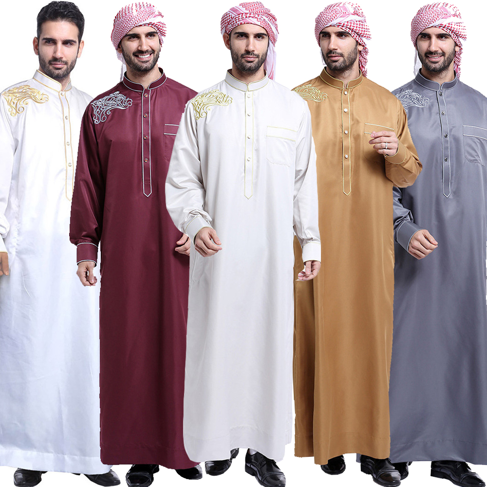 BATA DE MODA Musulmana para hombre, Abaya árabe de Oriente Medio, caftán de Dubái, Ramadán, Musulmana, Jubba, Thobe, ropa islámica