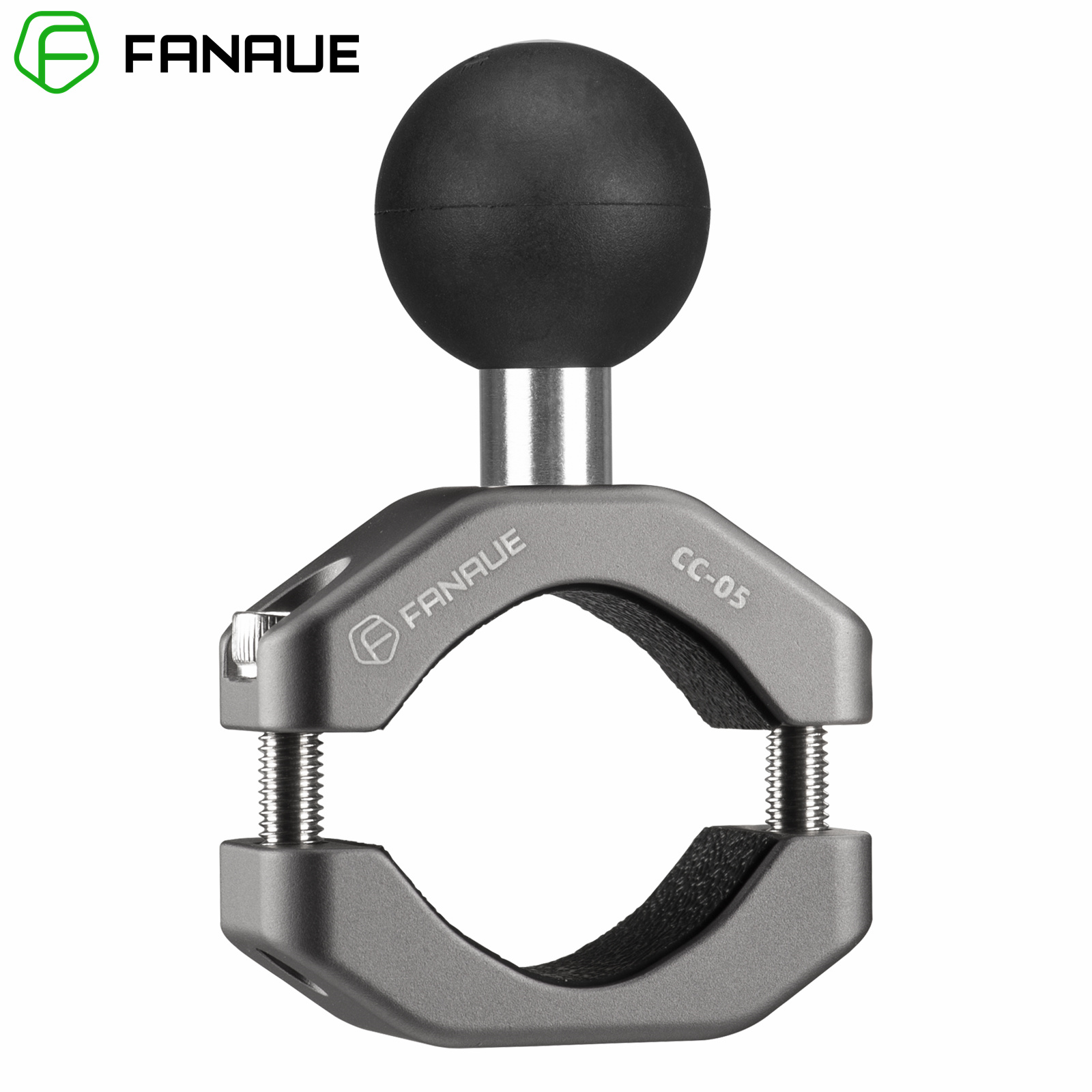 FANAUE Motorcycle Bike Rearview Handlebar Mirror Mount Holder Adapter Clamp Base with 1“ Ball Fit 0.4" to 1.14" for RAM Mounts