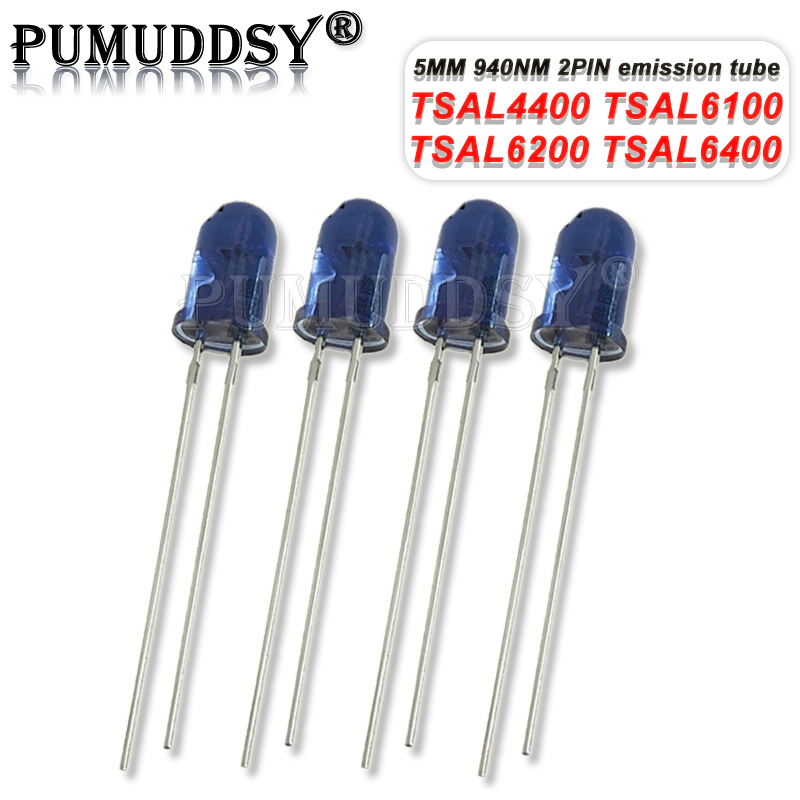 10 sztuk 940NM 2PIN emiter diody emisyjnej podczerwieni 3mm 5mm TSAL4400 TSAL6100 TSAL6200 TSAL6400 4400 6100 6200 6400
