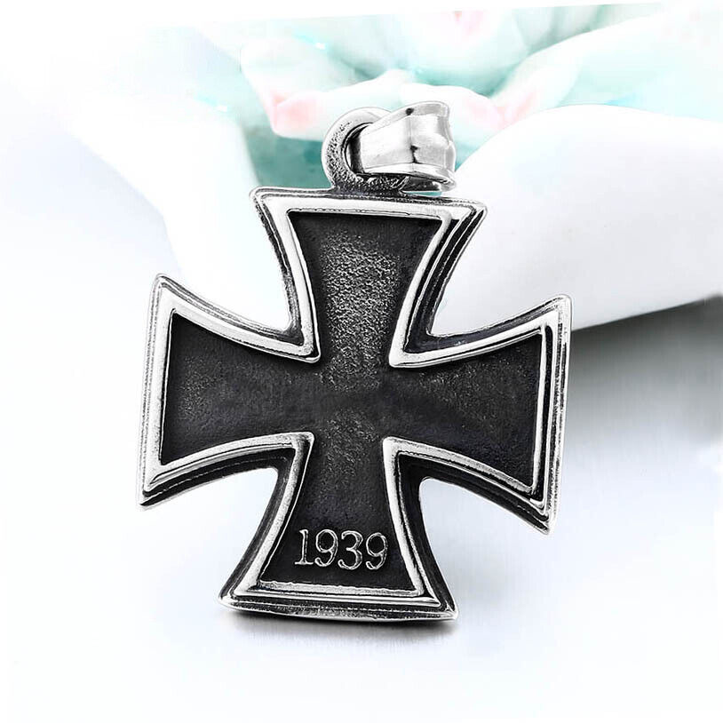 Saiye 316L Męski naszyjnik ze stali nierdzewnej 1813 1939 WW2 Niemiecki żelazny krzyż Naszyjnik męski Biżuteria modowa Hurtownia