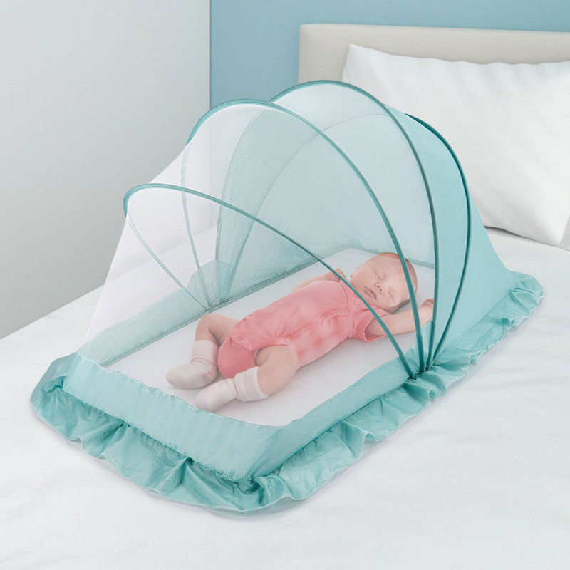 Mosquitera para cuna criptografada para niños, instalación gratuita de yurta, cunas plegables portátiles, tienda de campaña, cuna, cama, almohadilla para dormir
