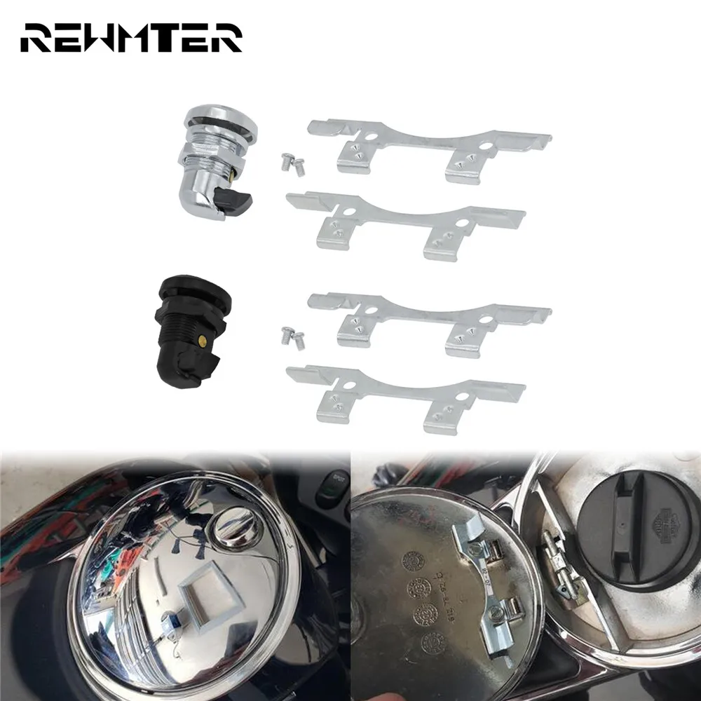 1xMotorcycle การใช้ประตู Latch Push ปุ่มแก๊สถังน้ํามันสําหรับ Harley Touring 1992-2022 Street GlideTour Electra Glide FLHX