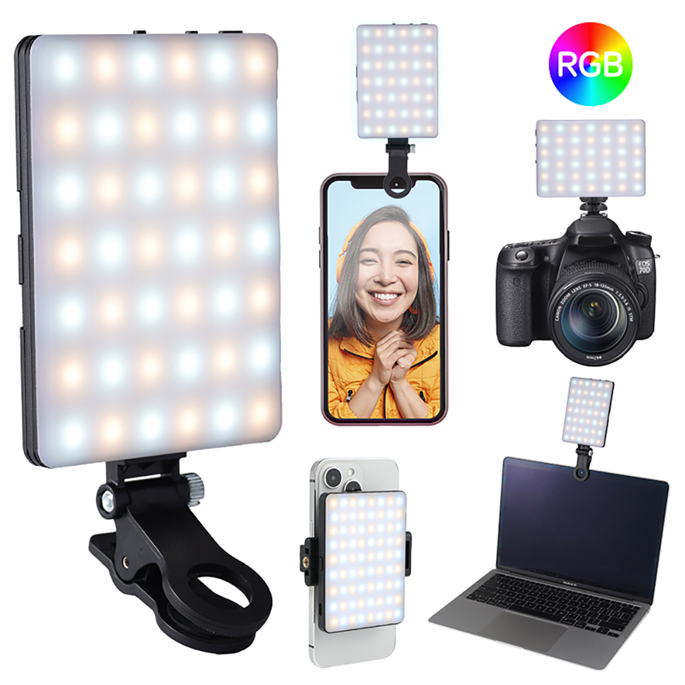 Mini เติมแสง RGB LED ตรงกระเป๋าวิดีโอการถ่ายภาพแสง Pocket Live Vlog คลิปสําหรับโทรศัพท์ iPhone iPad แล็ปท็อปกล้อง