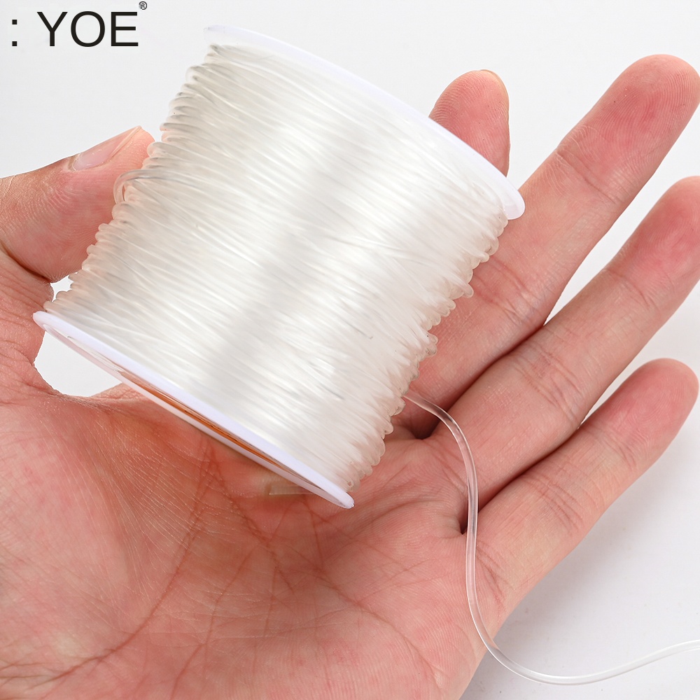 IYOE-cable elástico de 0,5-1,5mm, hilo elástico transparente para fabricación de joyería, pulsera Diy, collar, accesorios con cuentas