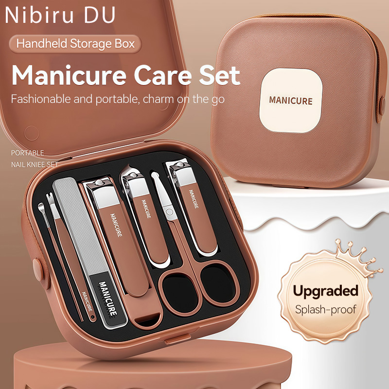 8 juegos de Kit de cuidado de uñas de manicura profesional, cortaúñas antisalpicaduras, diseño de mano con cortaúñas de manicura, herramientas de protección