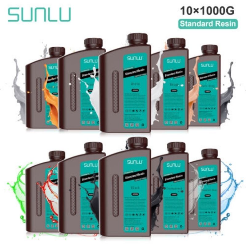 Sunlu 405nm เรซินยูวีเรซิ่นมาตรฐาน10กก. สำหรับเครื่องพิมพ์3D แอลซีดี10กก. วัสดุสำหรับการพิมพ์พิมพ์ง่าย gratis ongkir ความแม่นยำที่ดี