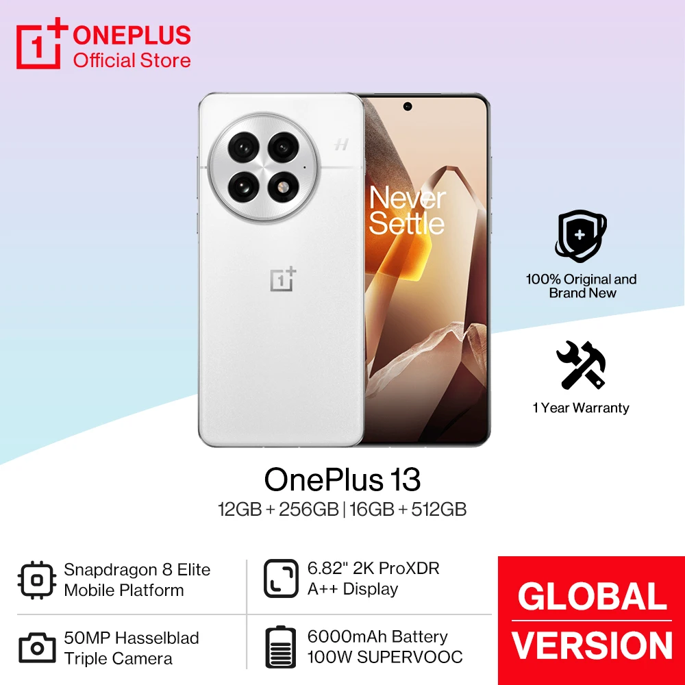 World Premiere OnePlus 13 Global Version AIสมาร์ทโฟนSnapdragon 8 Elite 6000MAhแบตเตอรี่ 50W AIRVOOCไร้สายชาร์จNFC