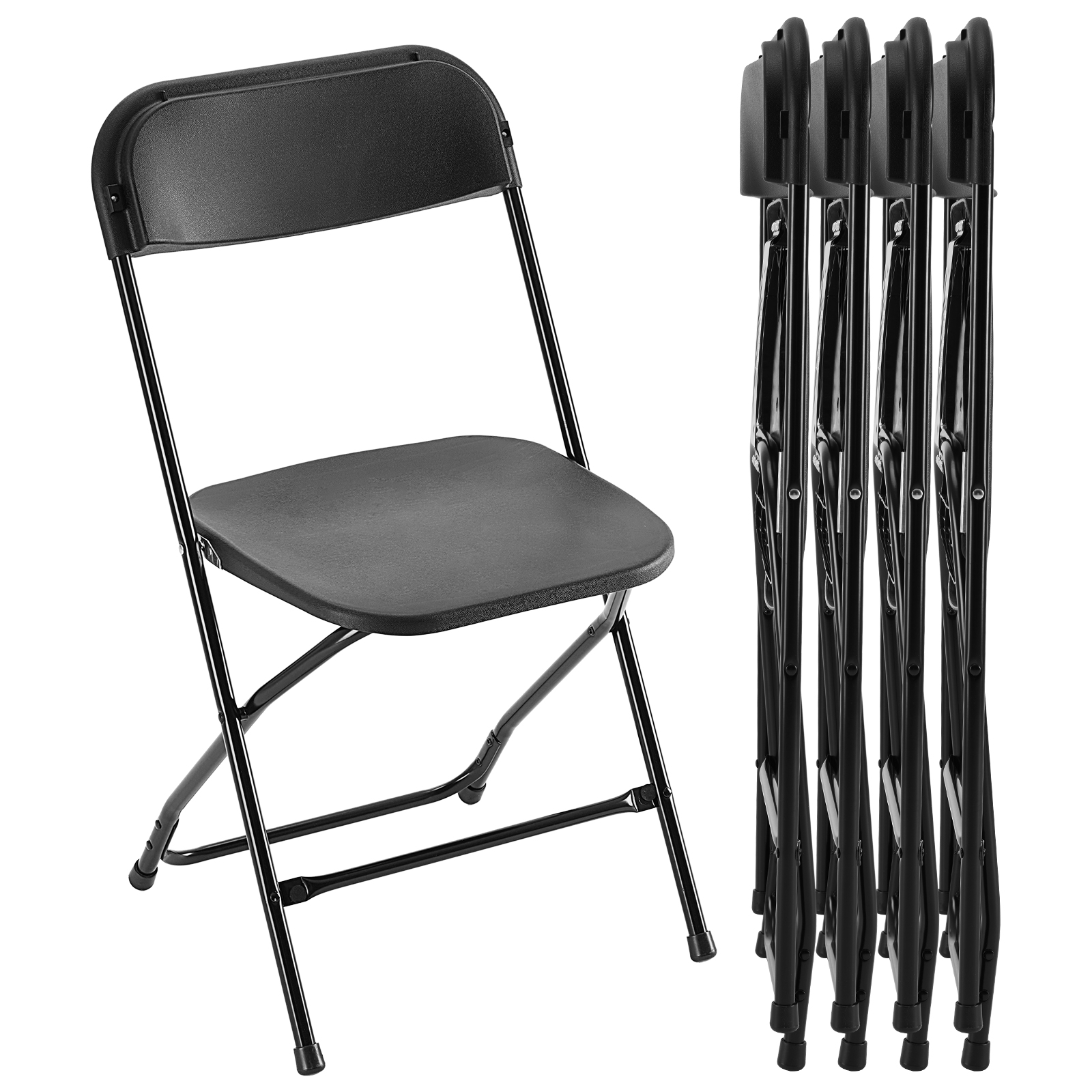 Silla plegable de plástico JHK, paquete de 4/6, capacidad de carga de 330LB, sillas para sala de estar y cena, ligera, portátil, para interiores/exteriores, para el hogar y la Oficina