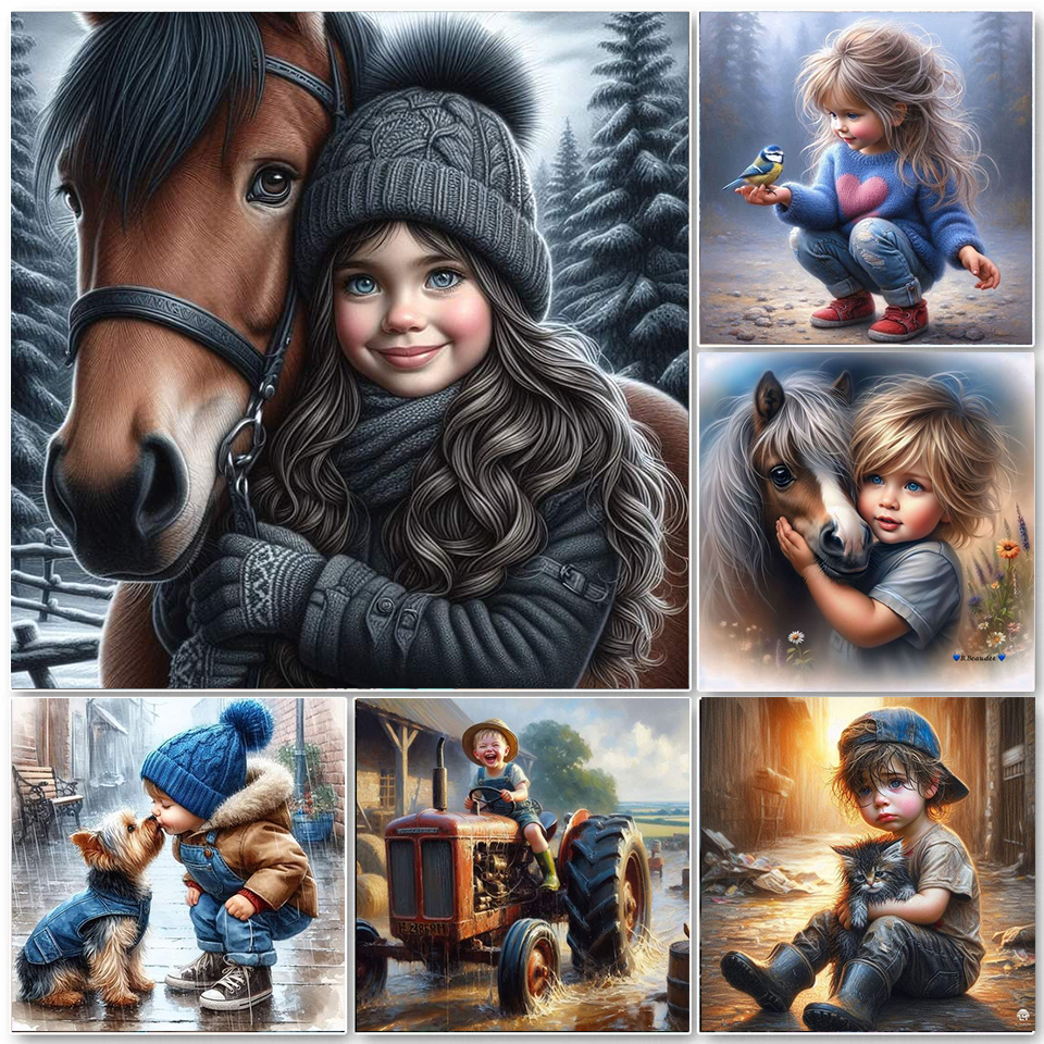 Garçons filles animal de compagnie ami bricolage diamant peinture fantaisie dessin animé chien broderie point de croix strass artisanat décor à la maison enfants cadeau