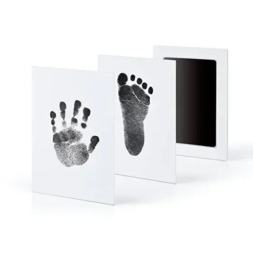 Plataforma de impressão mãos e pés, ambientalmente amigável, não tóxico, livre de lavar para bebês, recém-nascido, batismo, aniversário
