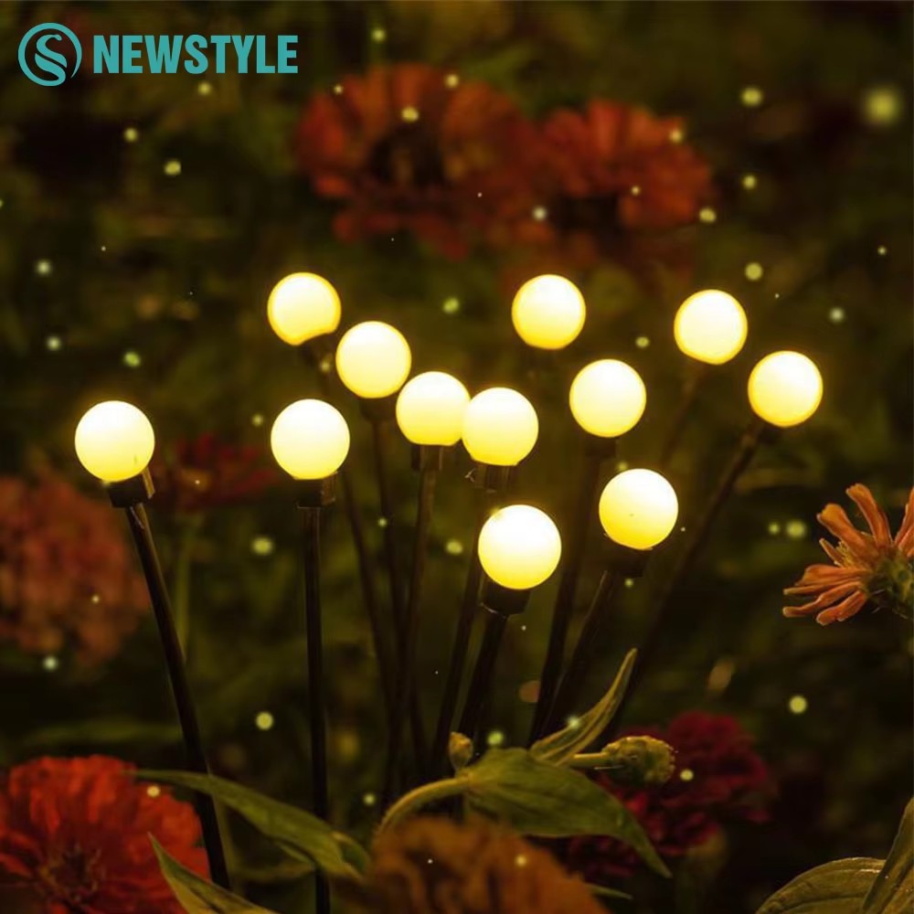 La lumière solaire de jardin de LED luciole lumières extérieures 8 10 LED étanche Camping décoration de noël allume automatiquement la nuit