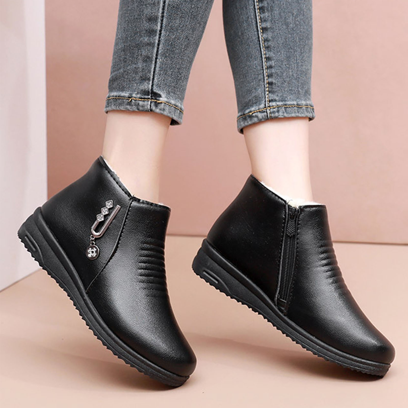 Damen Winter warme Stiefel wasserdichte warme Stiefeletten Regens tiefel für Halloween Thanksgiving Weihnachts geschenke