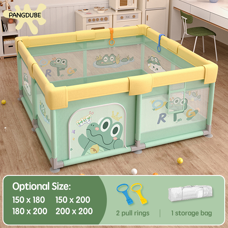 PANGDUBE Cerca de brincar para bebês de crocodilo com bolsa de armazenamento e anéis de mão cercadinho para parque infantil piscina de bolinhas cercadinho infantil
