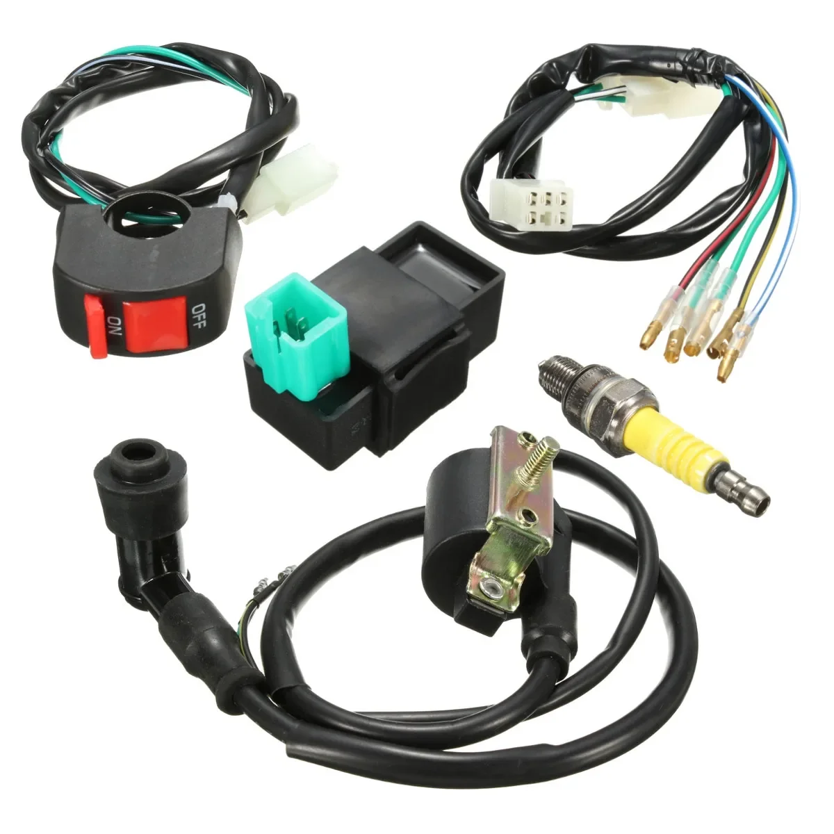 Kit de câblage de vélo RL, bobine d'arrêt, prise CDI, 2 broches, 110cc, 125cc, 140cc, Pit, D343, ensemble de 5 pièces
