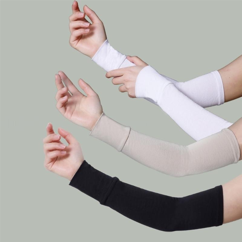 39BD Comfortabele katoenen armhoezen Vingerloze armhoezen voor dames buitenactiviteiten