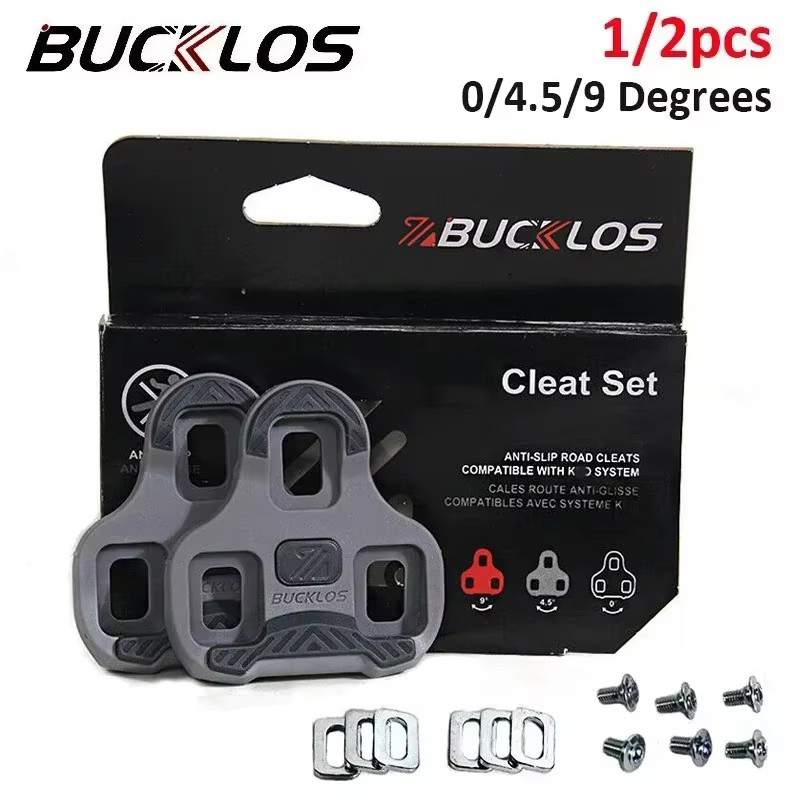 BUCKLOS для LOOK Keo Cleats Float, дорожная велосипедная обувь, шипы для педалей для Look Keo Bike, самоблокирующаяся пластина для педали, 4,5/9 градусов, 1/2 шт.