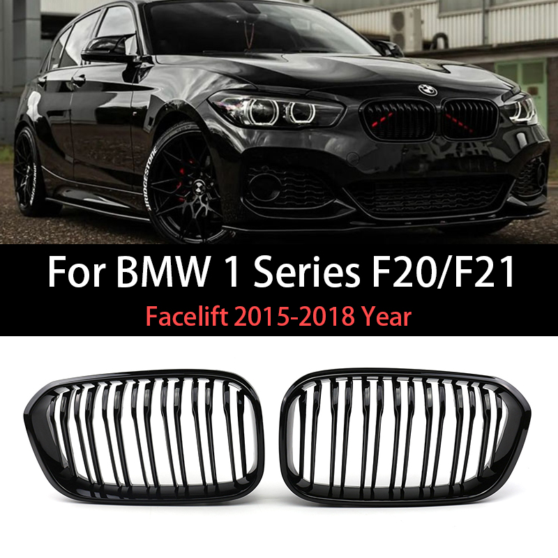 Przedni zderzak Racing Radiator Mesh Grill do BMW serii 1 F20 F21 Facelift 2015-2019 Rok Gloss Matte Black M Color Carbon Print