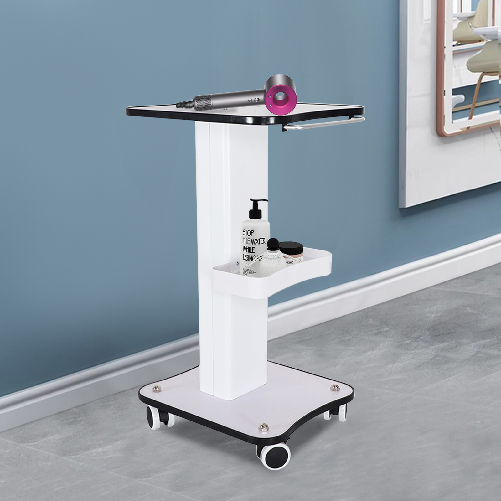 3-Tier Salon Kar Tafelhouder Spa Schoonheidsinstrument Lade Rollende Trolley Met 360 ° Draaibaar Wiel Max Last 88lb 13.4*14.96 * 27.2in