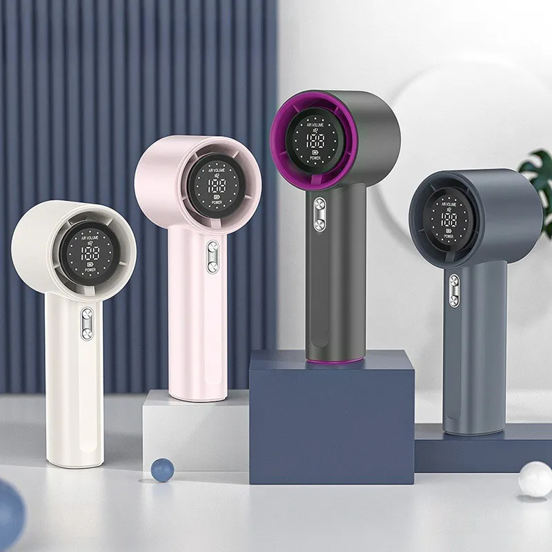 컴팩트한 고속 휴대용 선풍기, 디지털 디스플레이와 풍속 조절 기능이 있는 USB 충전식 선풍기