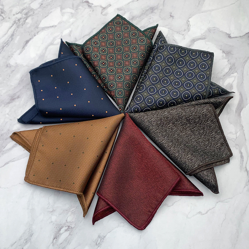 Bufanda cuadrada de bolsillo a rayas con lunares para hombre, pañuelo para vestido Formal, accesorios para traje de fiesta de boda y negocios, novedad de 2024